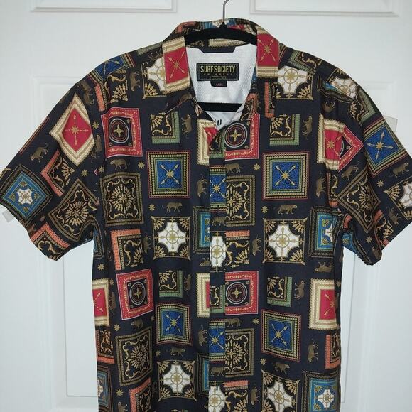 Vintage Surf Society Italian Unique Artwork Short Sleeve, swimwear, SZ L - Picture 1 of 4